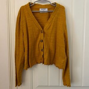 Old Navy Girls mustard cardigan